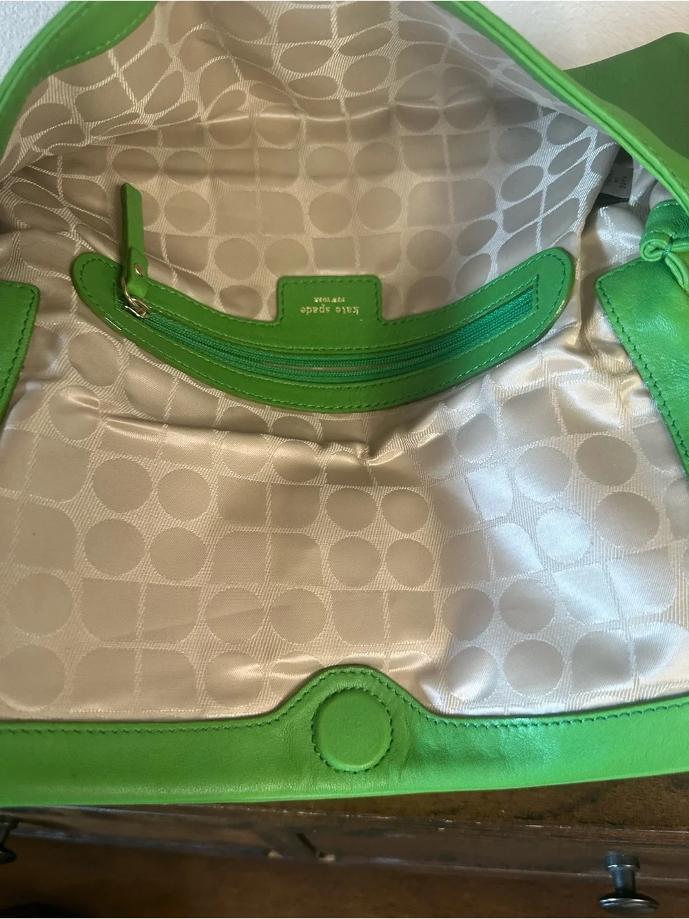 Kate Spade $245 MSRP Mirra Green Bow Clutch